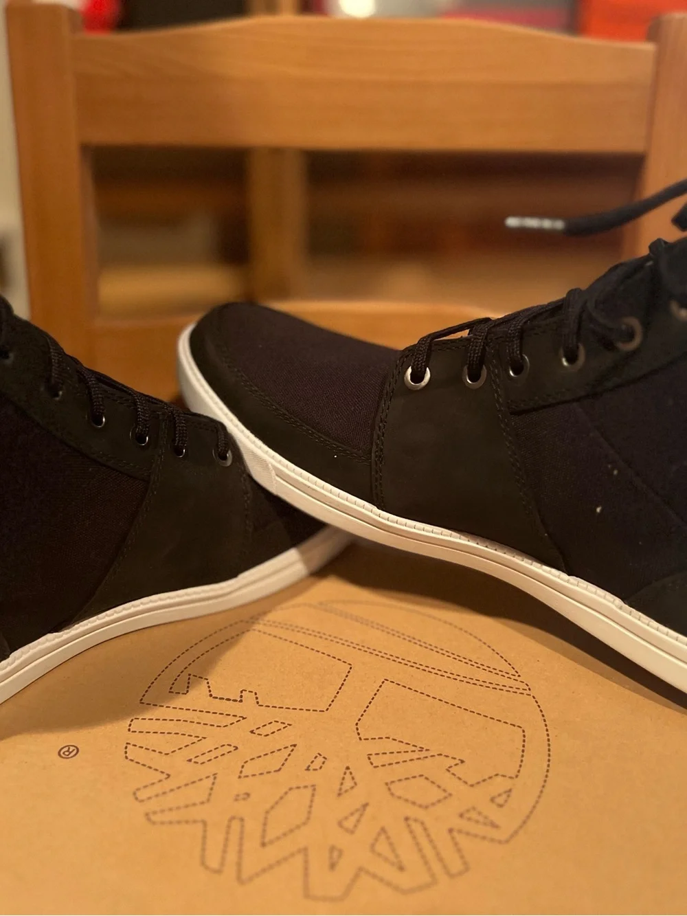 Timberland Black High-Top Canvas & Leather Sneakers
